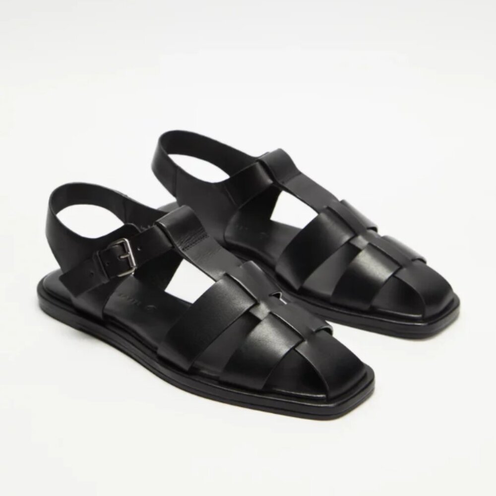 Assembly Label | Australian Black Leather The Fisherman Sandals - Size 8.5